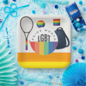 Tennis De Pride Maand Rainbow thema Papieren Bordje (Feest)