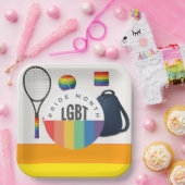 Tennis De Pride Maand Rainbow thema Papieren Bordje (Feest)
