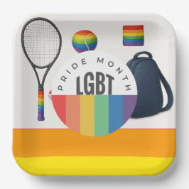 Tennis De Pride Maand Rainbow thema Papieren Bordje