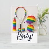 Tennis De Pride Maand Rainbow themafeest Kaart (Staand voorkant)