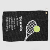 Tennis Definitie Zweren Grappige clip-on handdoek (Horizontaal)