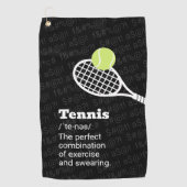 Tennis Definitie Zweren Grappige clip-on handdoek (Voorkant)