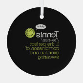 Tennis Definition Glas Ornament (Achterkant)
