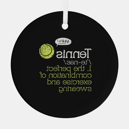 Tennis Definition Glas Ornament (Achterkant)