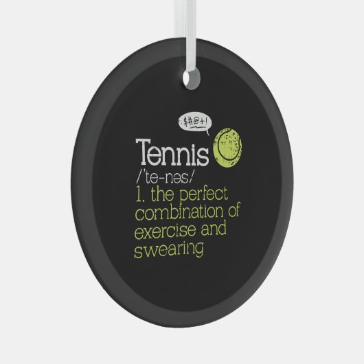 Tennis Definition Glas Ornament (Voorkant Rechts)