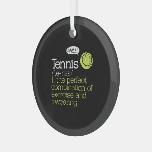 Tennis Definition Glas Ornament (Voorkant links)