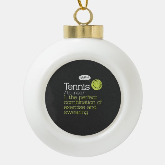 Tennis Definition Keramische Bal Ornament (Voorkant)