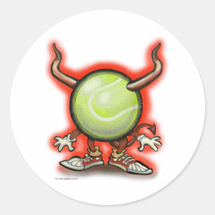 Tennis Demon Ronde Sticker