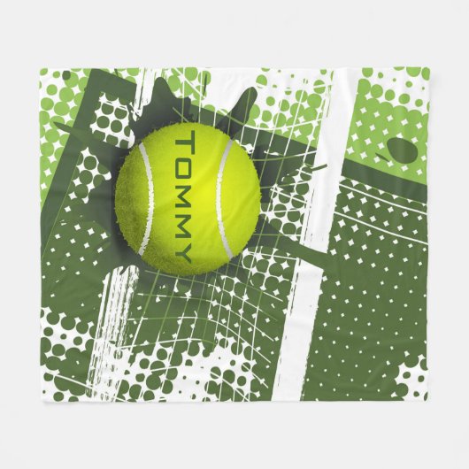 Tennis Design 1 Fleece Blanket (Voorkant (Horizontaal))