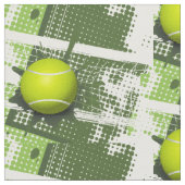 Tennis Design Fabric Stof (Close Up)