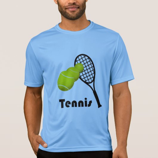 Tennis Design Mannen Active Draag Sport-Tek T-shirt (Voorkant)