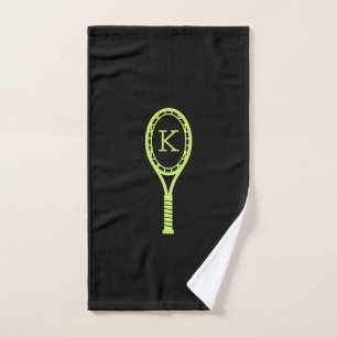 Tennis Design Modern persoonlijk Initiaal zwart Handdoek
