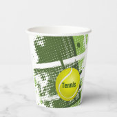 Tennis Design Paper cup Papieren Bekers (Achterkant)