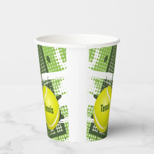Tennis Design Paper cup Papieren Bekers (Rechts)