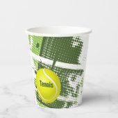 Tennis Design Paper cup Papieren Bekers (Voorkant)