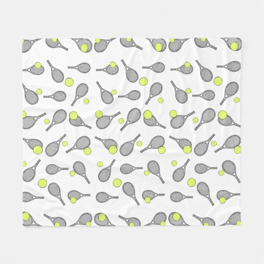 Tennis Design Patroon Fleece Deken (Voorkant (Horizontaal))