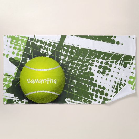 Tennis Design Strandhanddoek Strandlaken (Voorkant)