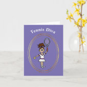 Tennis Diva Compliment Wenskaart Kaart (Gele Bloem)