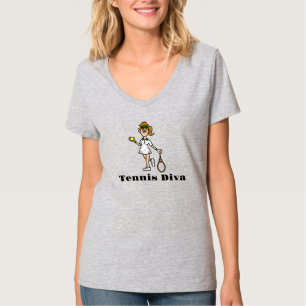 Tennis Diva T-Shirt - Licht bruin haar