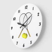 Tennis Doubles Black Numbers Grote Klok (Hoek)