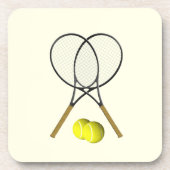 Tennis Doubles Cream Bier Onderzetter (Voorkant)