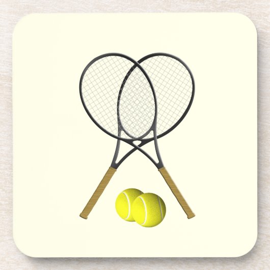 Tennis Doubles Cream Bier Onderzetter (Voorkant)