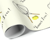 Tennis Doubles Cream Cadeaupapier (Rol Hoek)