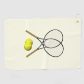 Tennis Doubles Cream Golfhanddoek (Horizontaal)