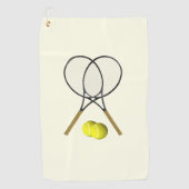 Tennis Doubles Cream Golfhanddoek (Voorkant)