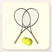 Tennis Doubles Cream Kartonnen Onderzetters (Voorkant)