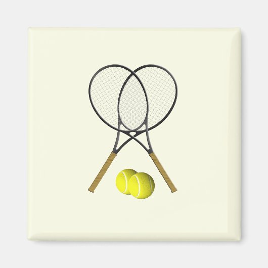 Tennis Doubles Cream Magneet (Voorkant)