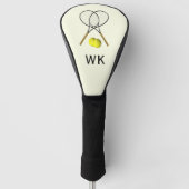 Tennis Doubles Cream Monogram Golfheadcover (Voorkant)