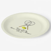 Tennis Doubles Cream Papieren Bordje (Gekanteld)