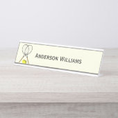 Tennis Doubles Cream Personal Bureau Naambordje (Voorkant)