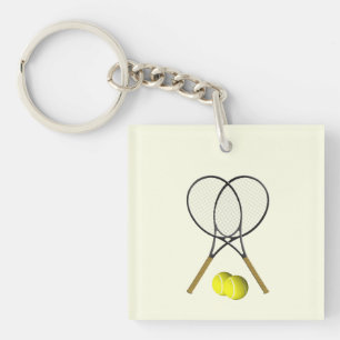 Tennis Doubles Cream Sleutelhanger