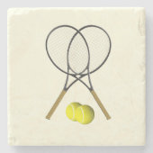 Tennis Doubles Cream Stenen Onderzetter (Voorkant)