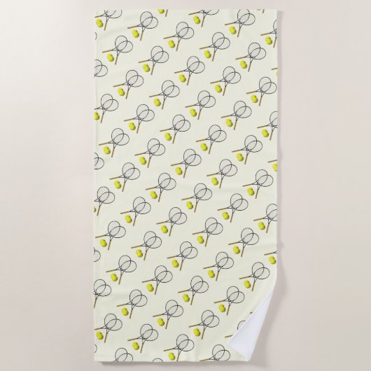 Tennis Doubles Cream Strandlaken (Voorkant)