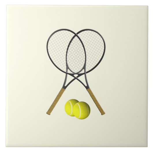 Tennis Doubles Cream Tegeltje (Voorkant)