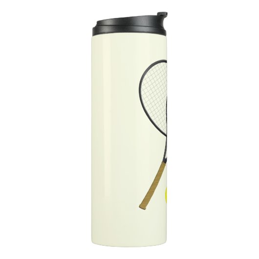 Tennis Doubles Cream Thermosbeker (Gedraaid links)