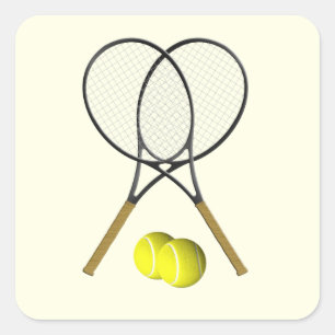 Tennis Doubles Cream Vierkante Sticker