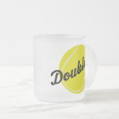 Tennis Doubles Gift Matglas Koffiemok (Voorkant rechts)