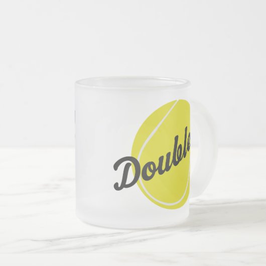 Tennis Doubles Gift Matglas Koffiemok (Voorkant rechts)