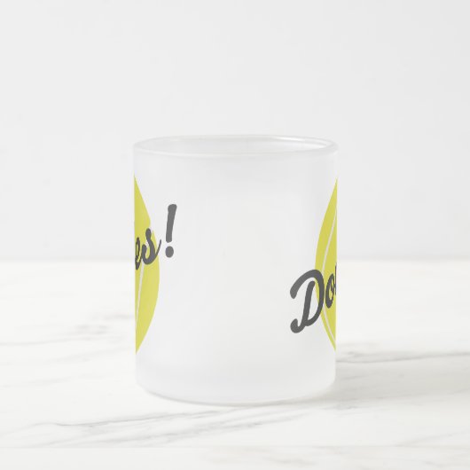 Tennis Doubles Gift Matglas Koffiemok (Center)