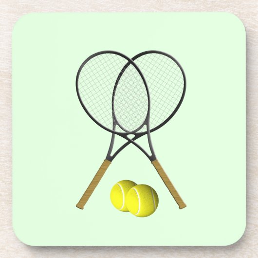 Tennis Doubles Green Bier Onderzetter (Voorkant)