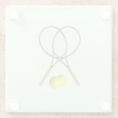 Tennis Doubles Green Glazen Onderzetter (Achterkant)