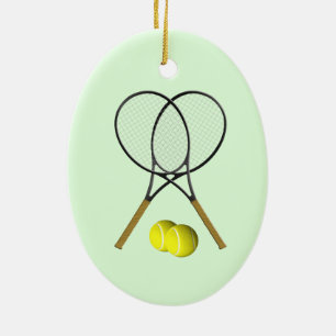 Tennis Doubles Green Keramisch Ornament