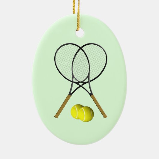 Tennis Doubles Green Keramisch Ornament (Achterkant)
