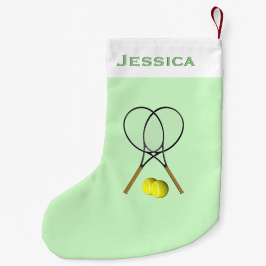 Tennis Doubles Green Kleine Kerstsok (Achterkant)