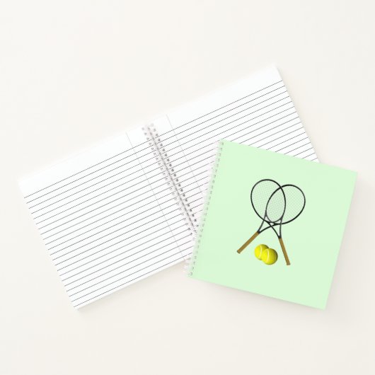 Tennis Doubles Green Notitieboek (Binnen)
