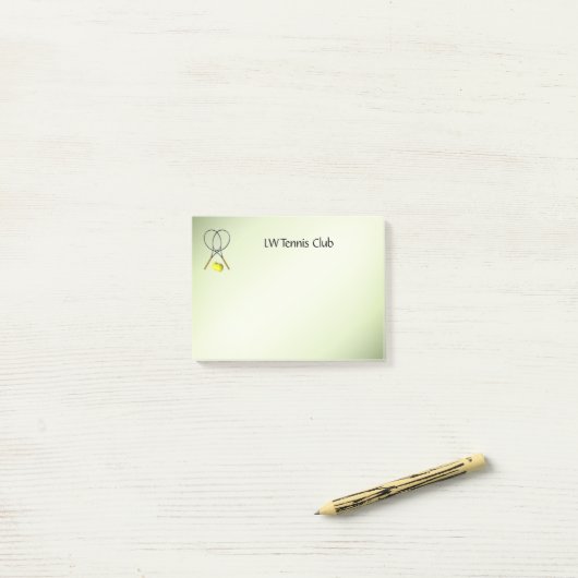 Tennis Doubles Green Post-it® Notes (Op bureau)